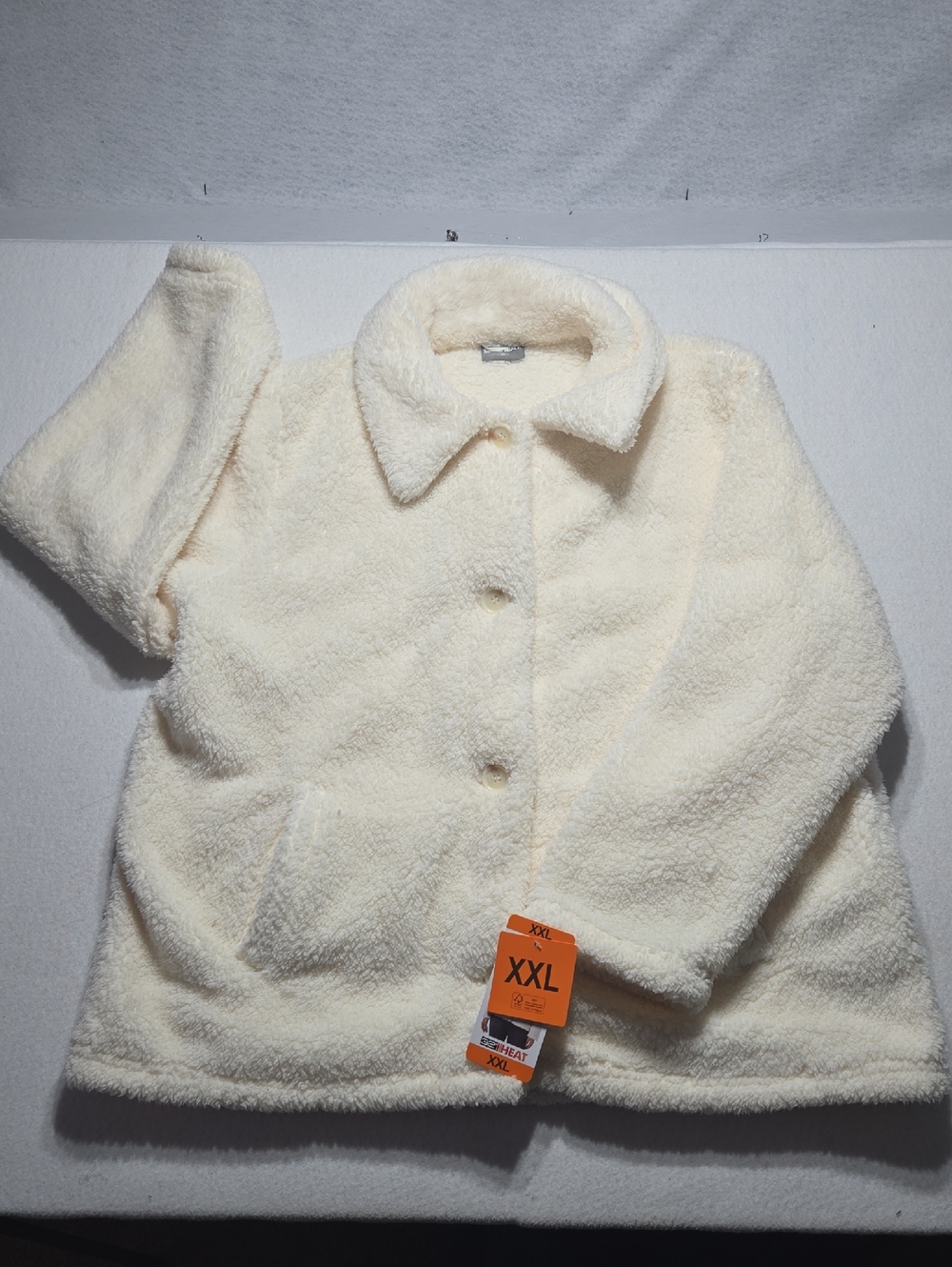 32° Heat Plush Cream Sherpa Jacket NWT